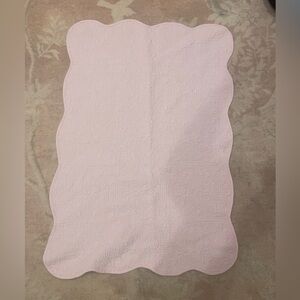 Pink Quilted Scalloped blanket (hand knitted)